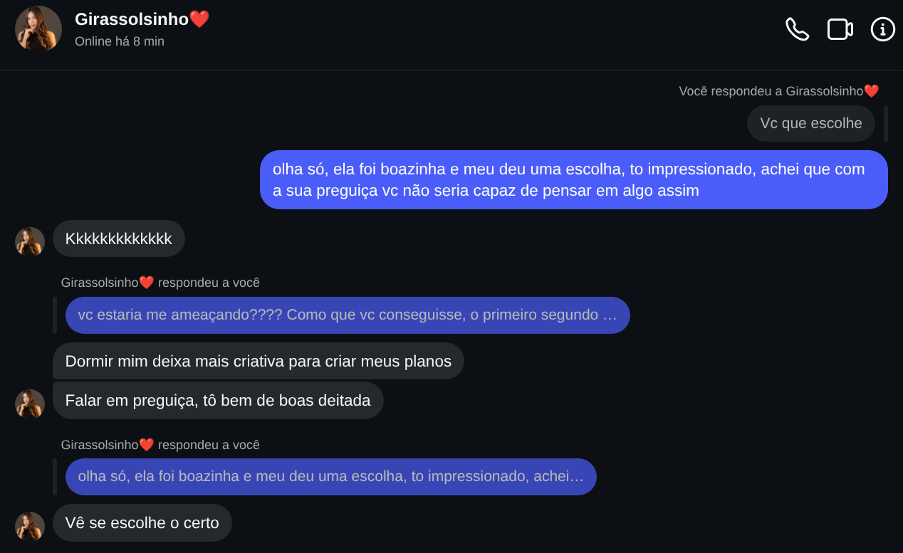 Conversas no início do nosso relacionamento